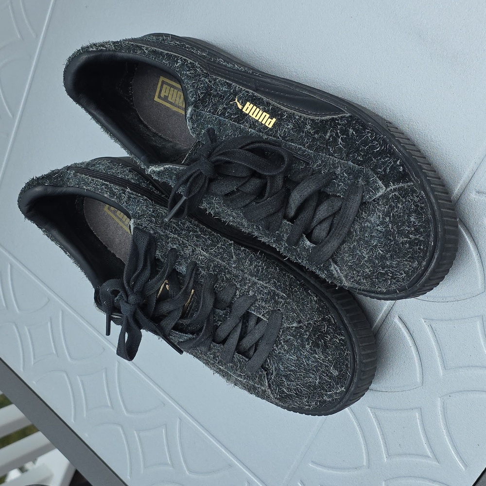 PUMA Suede Elemental Platform Charcoal Grey Whiskered sneakers  9